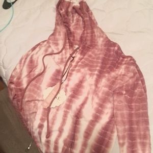 V neck tye died hoodie